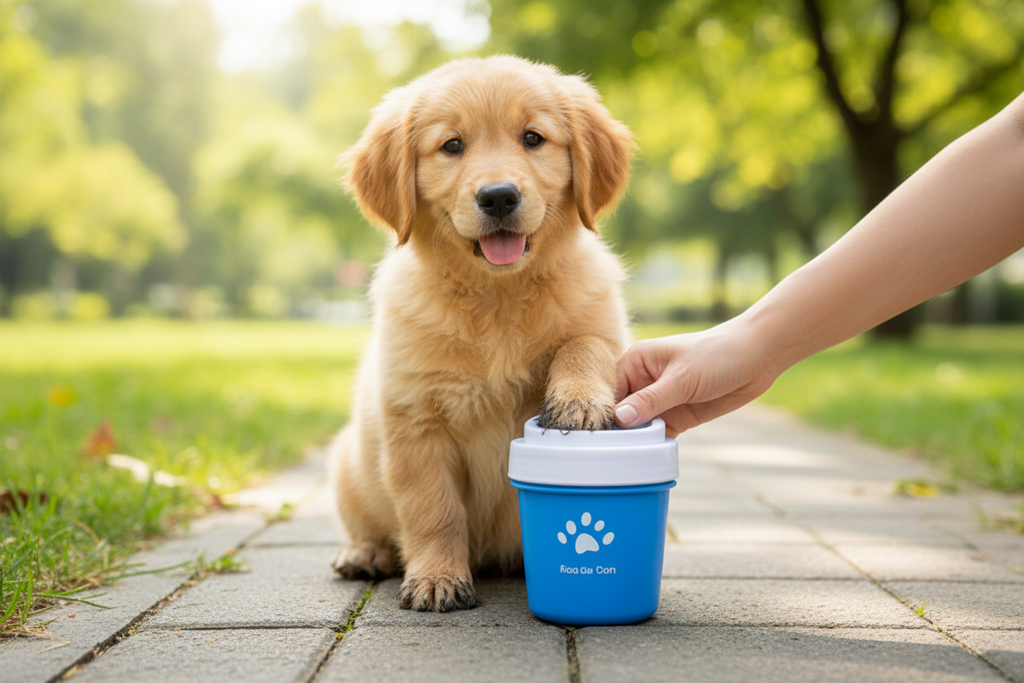 Puppy Paw Being Cleaned