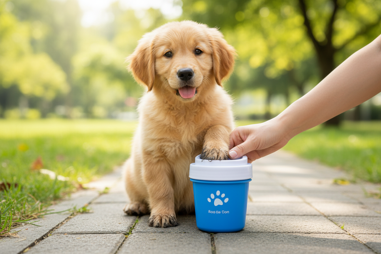 Puppy Paw Being Cleaned